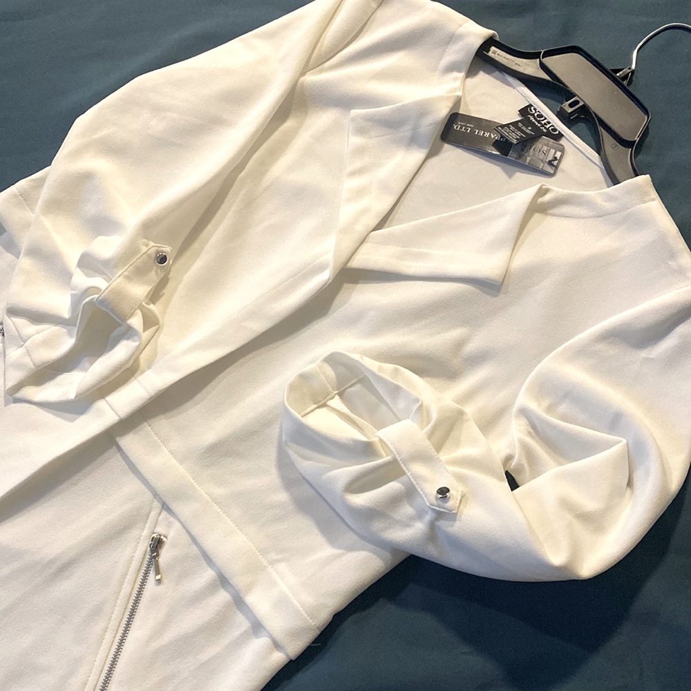 NEW SOHO apparel ltd white blazer coat